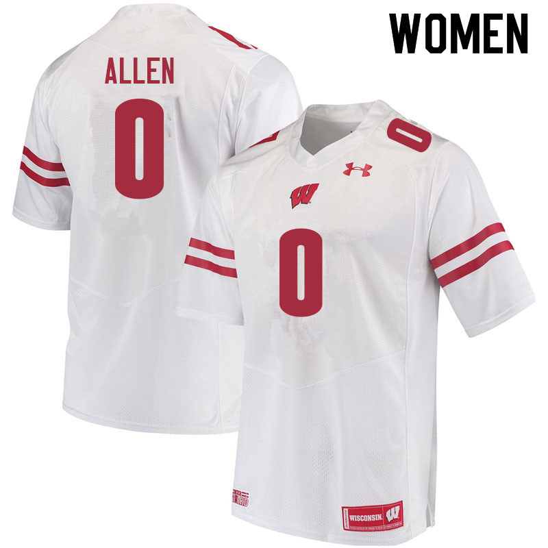Wisconsin Badgers Women's #0 Braelon Allen NCAA Under Armour Authentic White College Stitched Football Jersey QC40C48AC